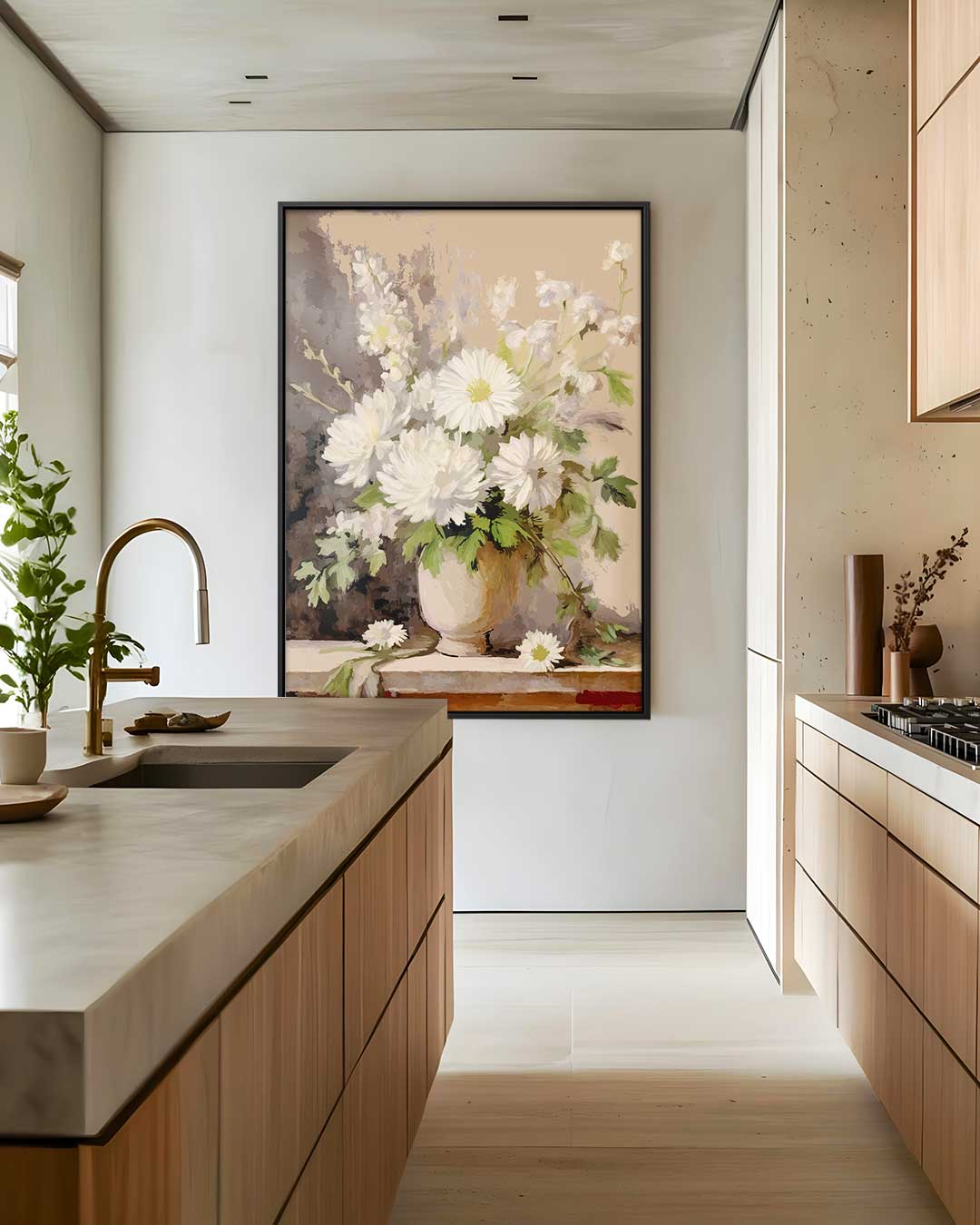 Elegante Bloemenpracht in Vaas Kunstwerk-canvas-dibond-plexiglas-wanddecoratie-WallArtistic