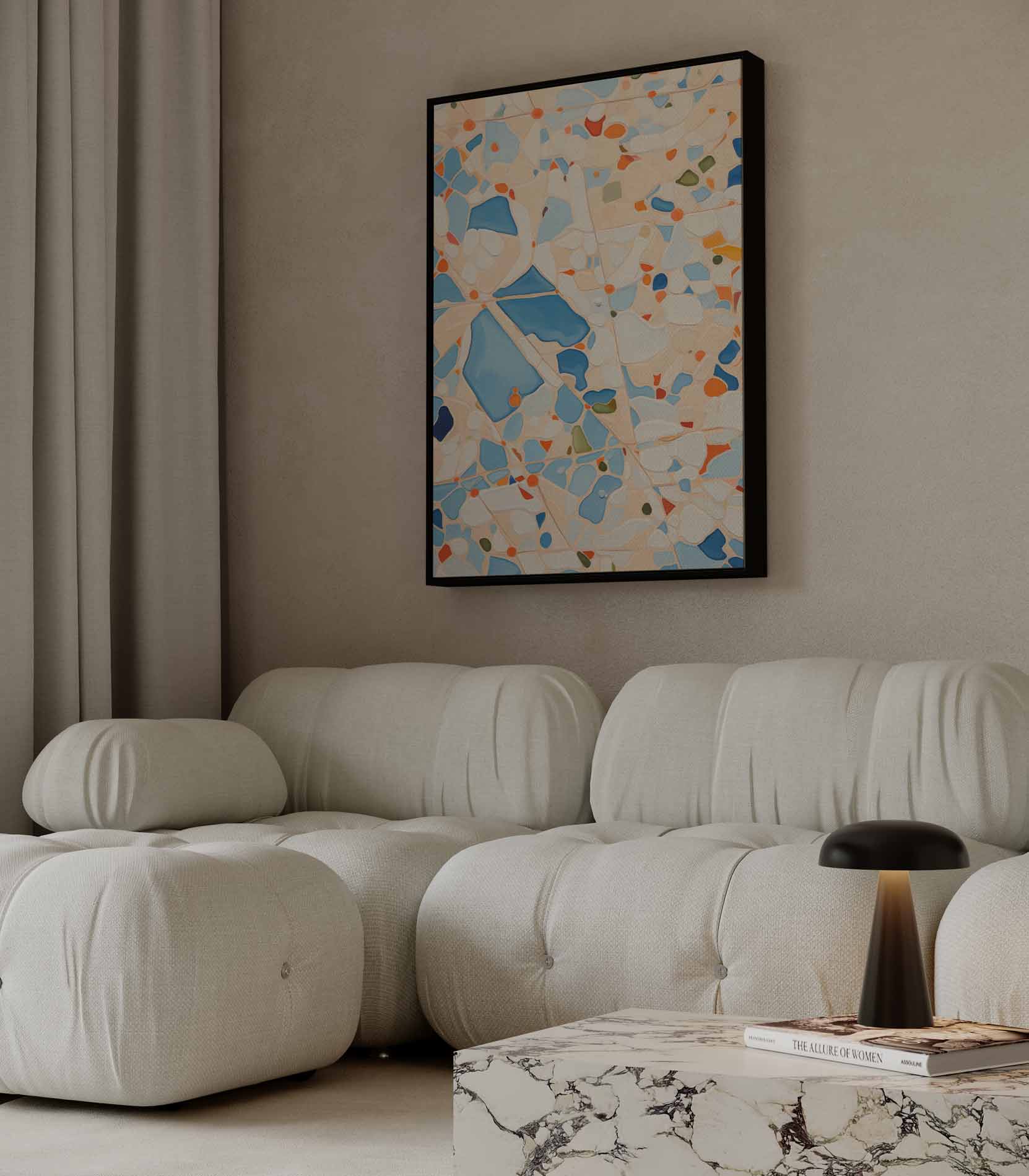 Vrolijk Abstract Patroon Kunstwerk-canvas-dibond-plexiglas-wanddecoratie-WallArtistic