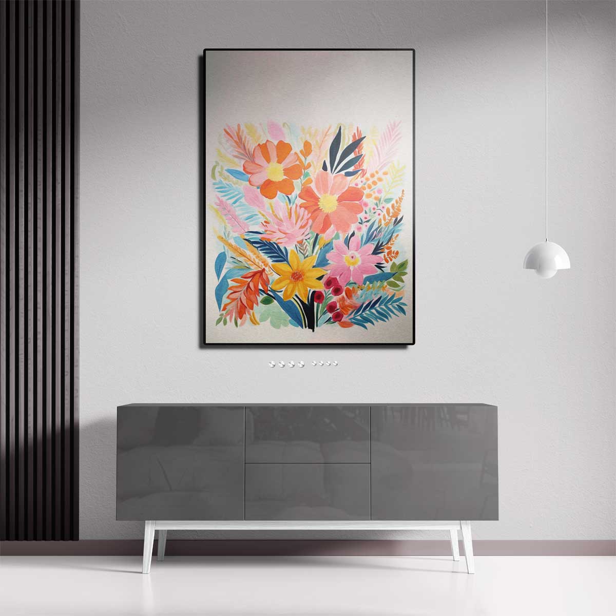 Kleurrijke Bloemenpracht Kunstwerk-canvas-dibond-plexiglas-wanddecoratie-WallArtistic