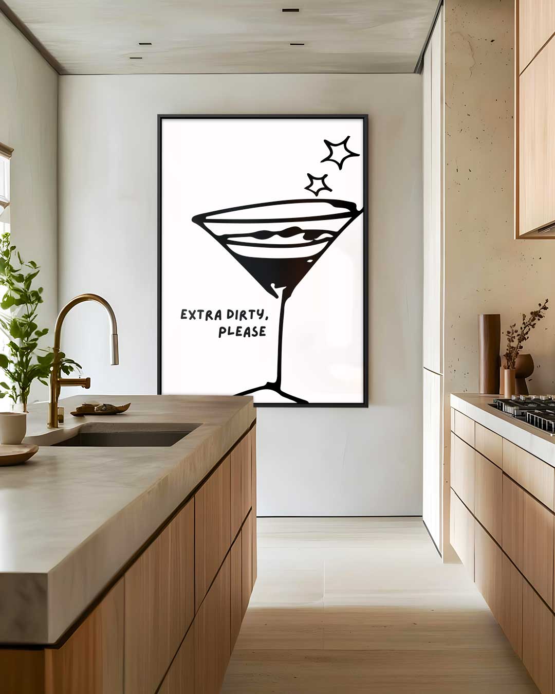 Stijlvolle Martini Illustratie Kunstwerk-canvas-dibond-plexiglas-wanddecoratie-WallArtistic