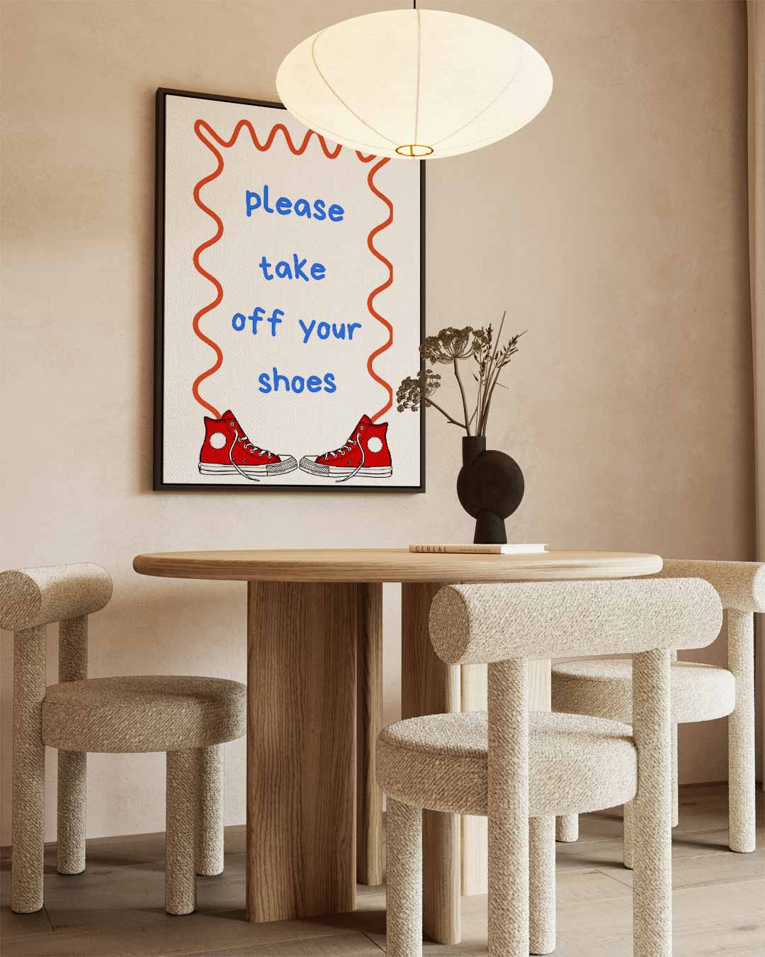 Vrolijke Deurmat Illustratie Kunstwerk-canvas-dibond-plexiglas-wanddecoratie-WallArtistic