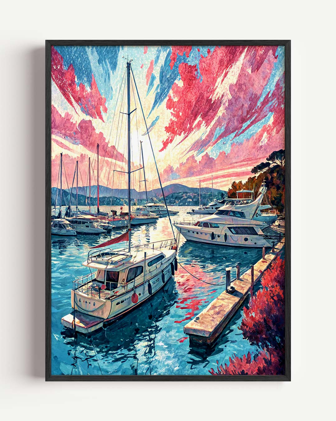 Zonsondergang Havenposter-WallArtistic