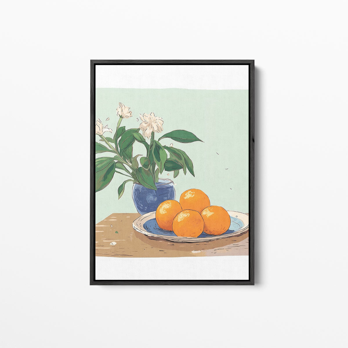 "Rustieke Stilleven met Mandarijnen" Kunstwerk-canvas-dibond-plexiglas-wanddecoratie-WallArtistic