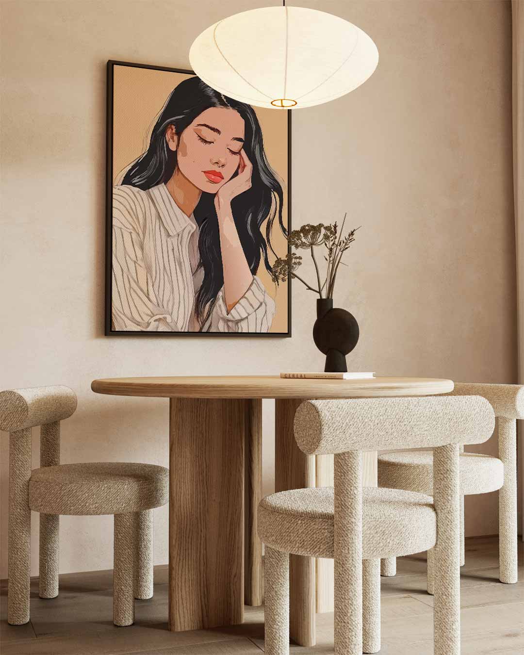 Dromerig Moment Portret Kunstwerk-canvas-dibond-plexiglas-wanddecoratie-WallArtistic