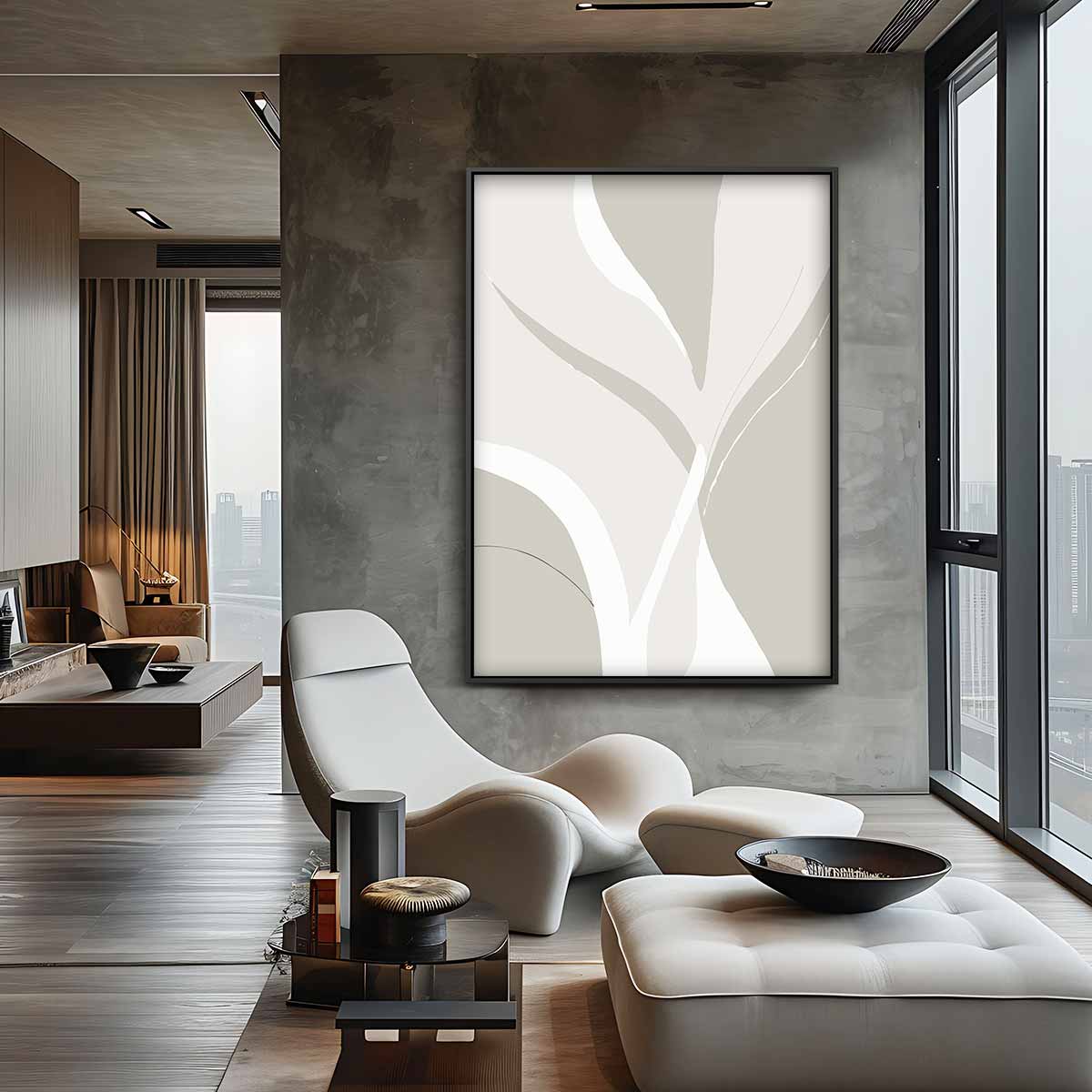 Abstracte Vloeiende Vormen Kunstwerk-canvas-dibond-plexiglas-wanddecoratie-WallArtistic