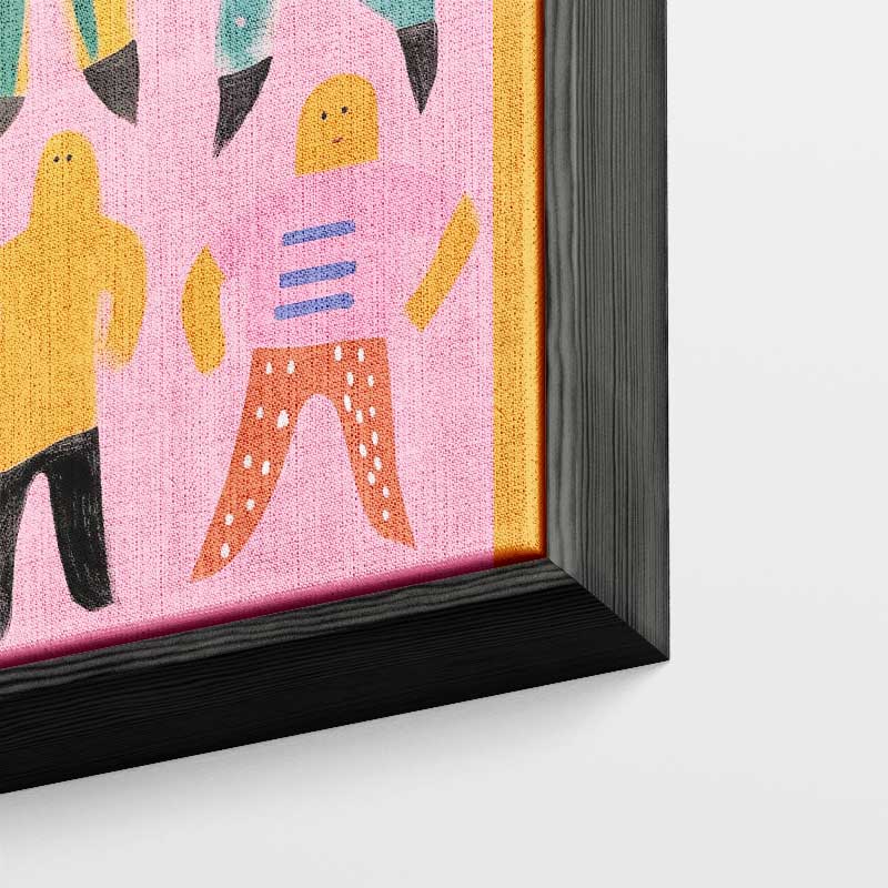 Kleurrijke Dans van Vormen Kunstwerk-canvas-dibond-plexiglas-wanddecoratie-WallArtistic