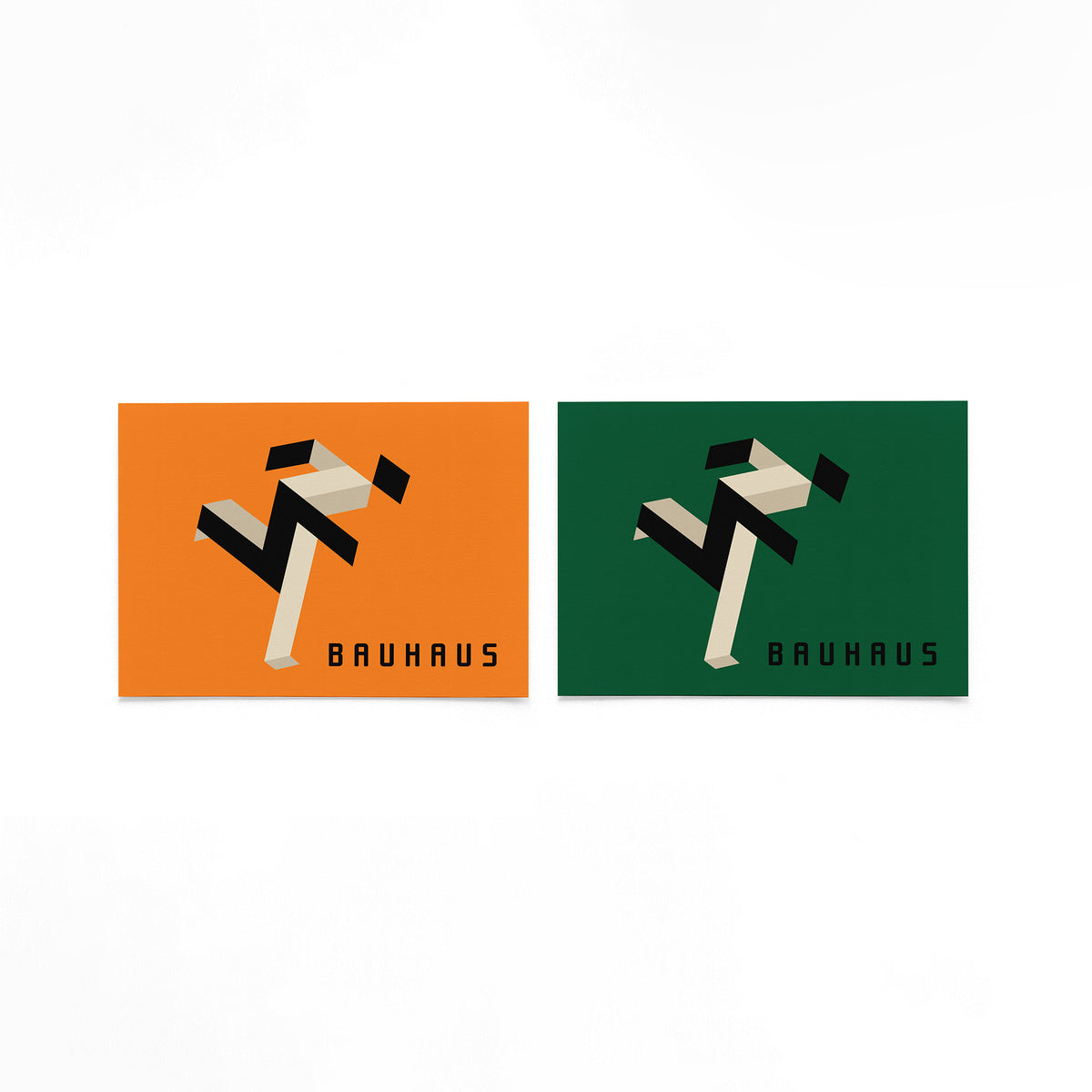Twee landscape posters met zigzaggende lintvormen als vrijstaande productfoto