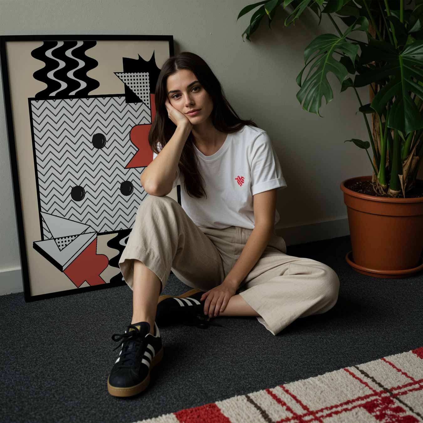 Speelse Geometrische Kunstposter-WallArtistic