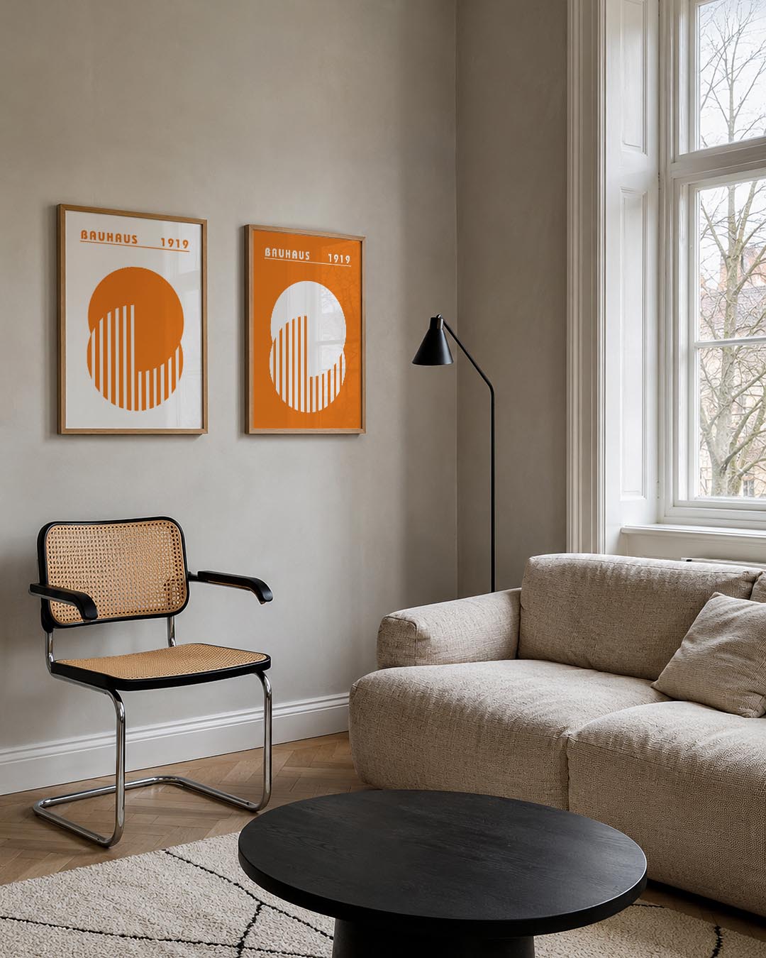 Oranje cirkelritme Posterset