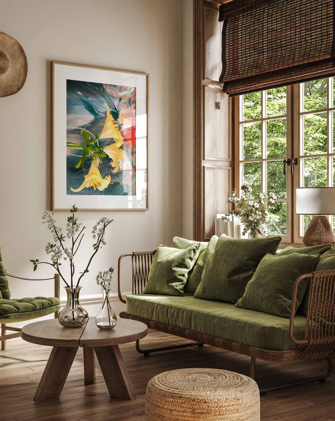 Elegante Bloemenschilderij Poster