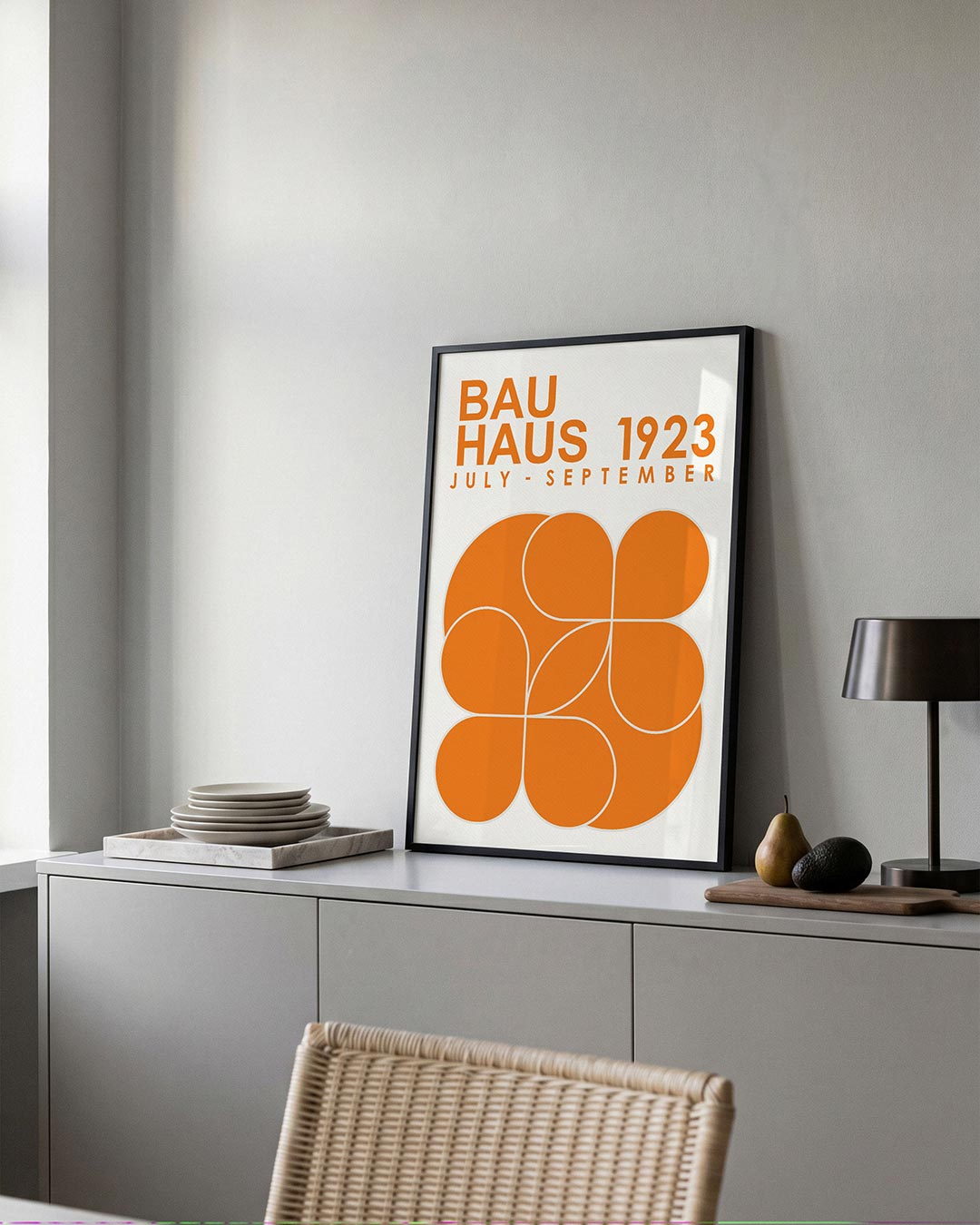Oranje cirkelpatroon Poster