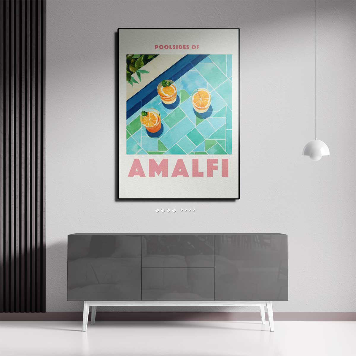 Poolside Genieten in Amalfi Kunstwerk-canvas-dibond-plexiglas-wanddecoratie-WallArtistic