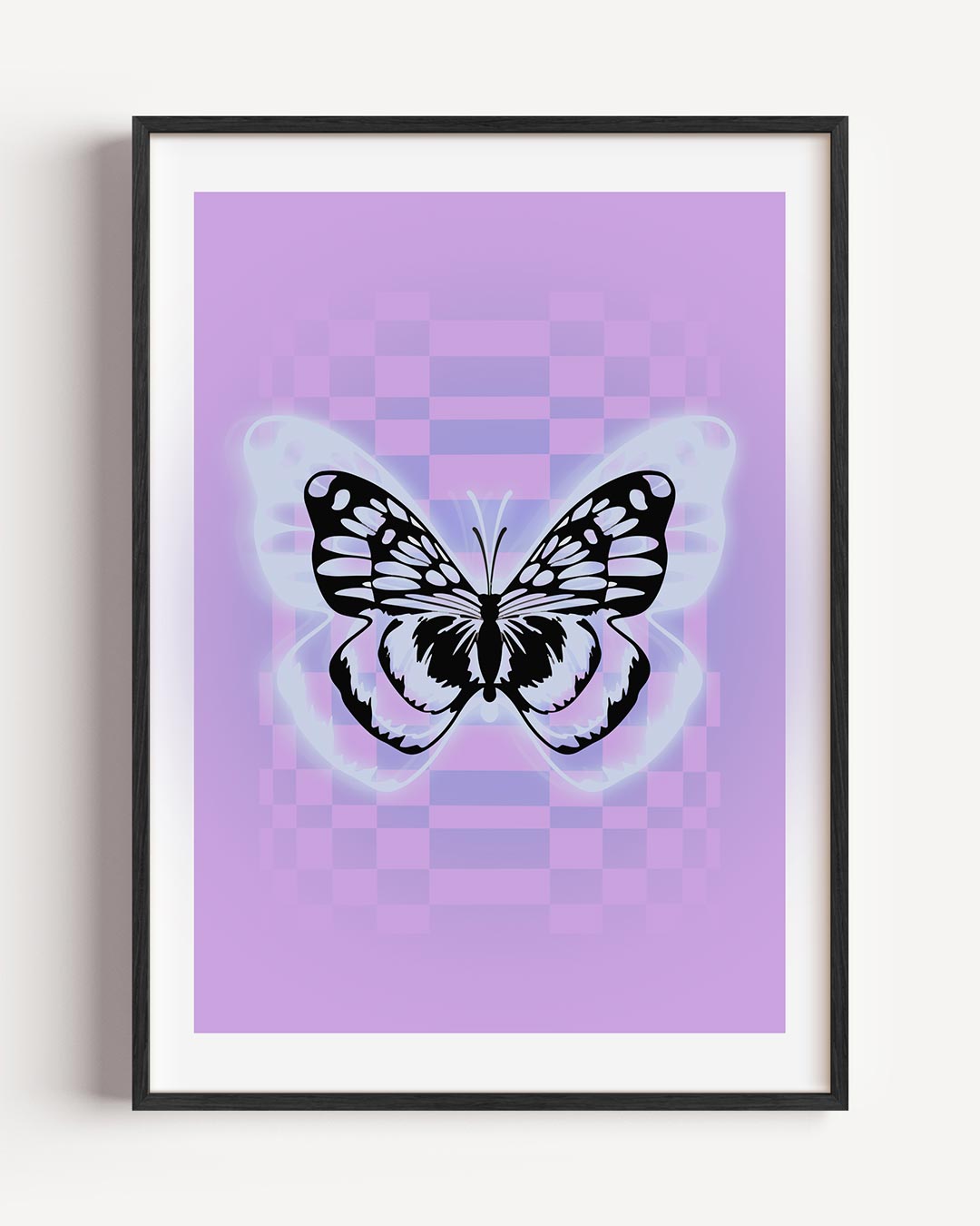 Dromerige Vlinder Met Paars Poster-WallArtistic