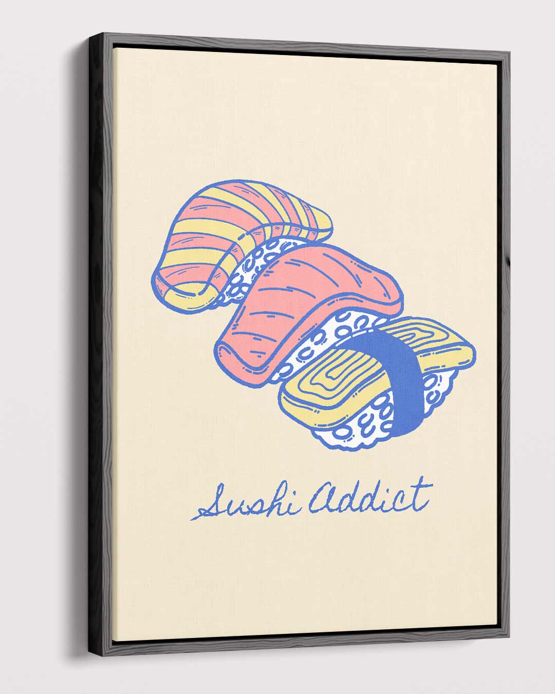 Sushi Addict Illustratie Kunstwerk-canvas-dibond-plexiglas-wanddecoratie-WallArtistic