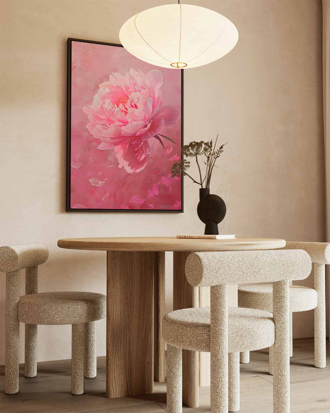 Romantische Roze Pioen Kunstwerk-canvas-dibond-plexiglas-wanddecoratie-WallArtistic