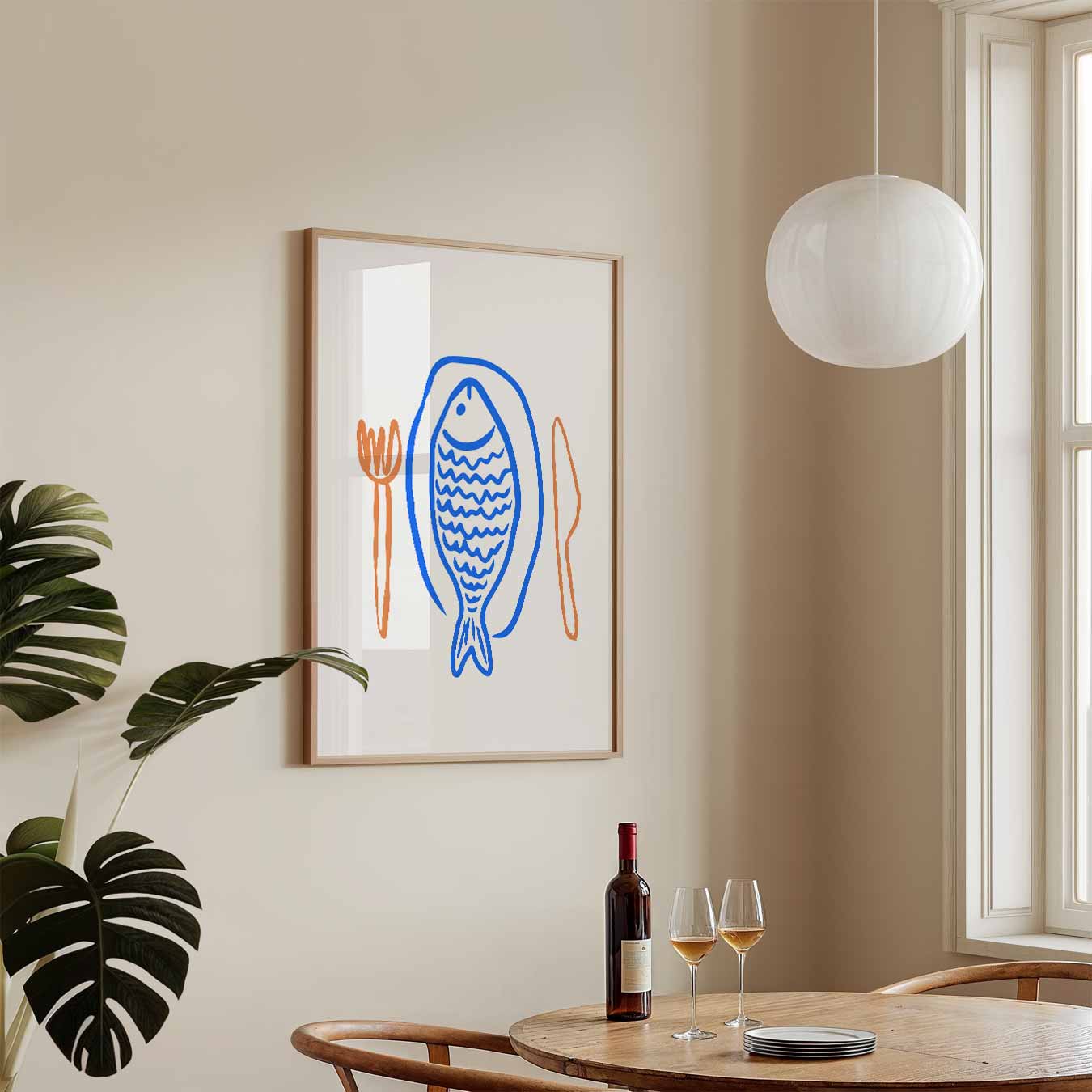 Stijlvolle Vis Eetkamerposter