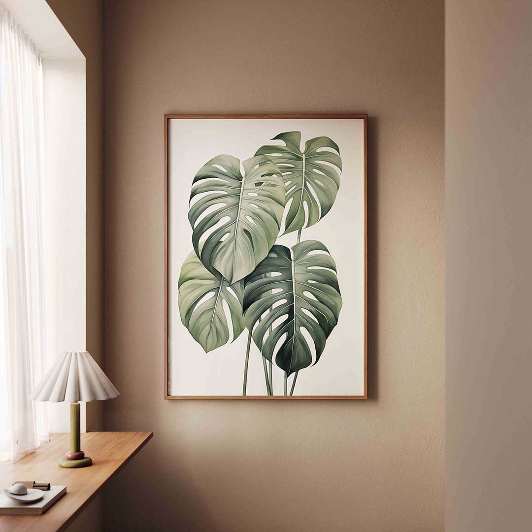 Monstera bladeren Poster