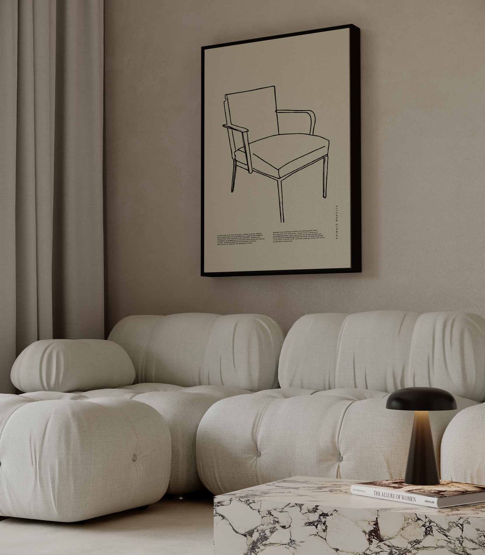 Tijdloze Elegantie Stoel Kunstwerk-canvas-dibond-plexiglas-wanddecoratie-WallArtistic