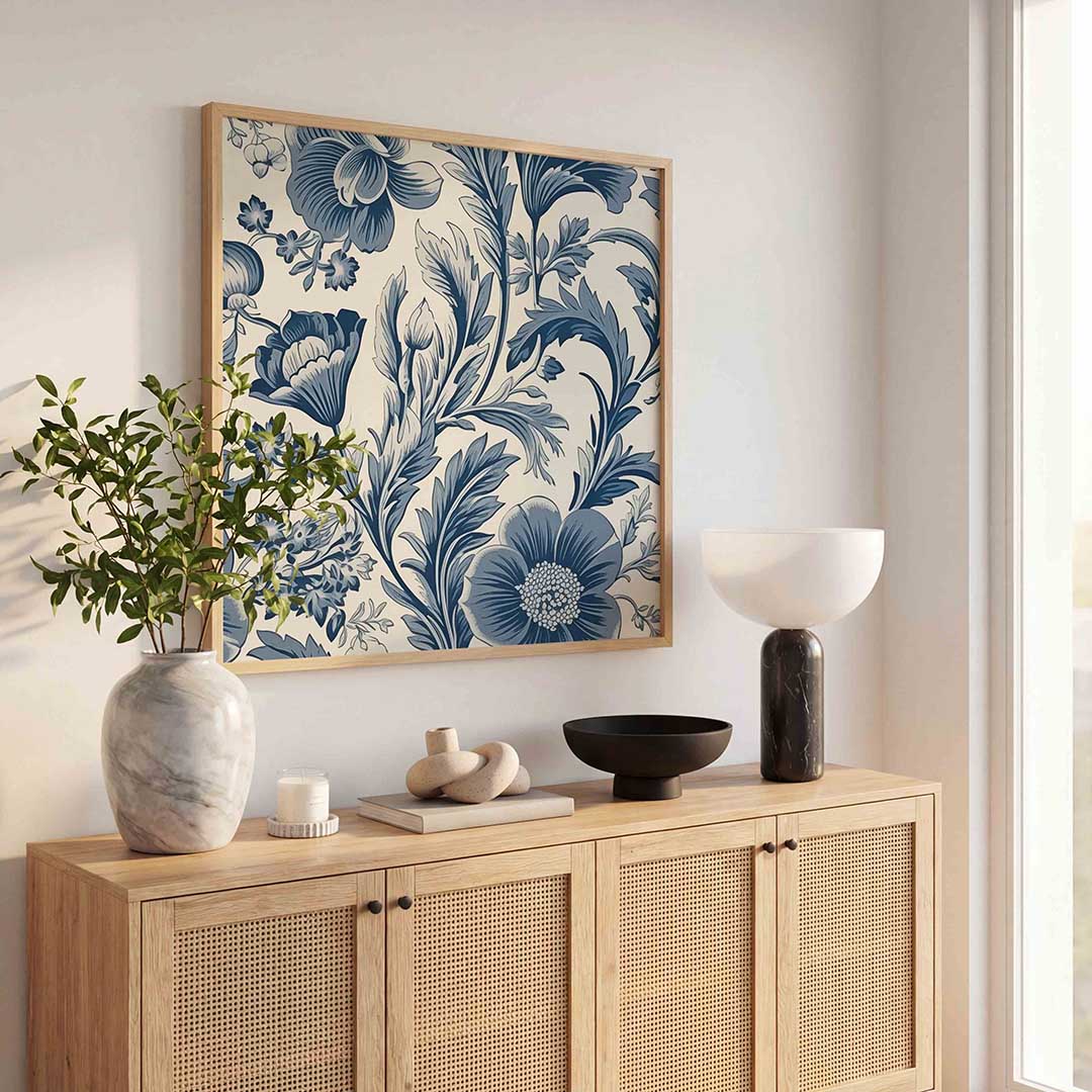 Blauwe bloemen Poster