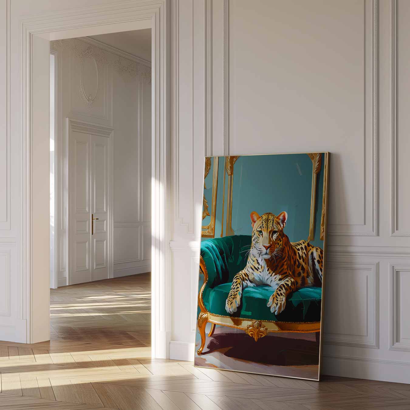 Luxe Leopard Lounge Poster-WallArtistic