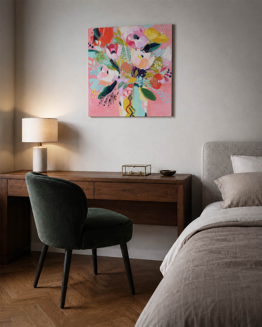 Kleurrijke bloemexplosie Kunstwerk