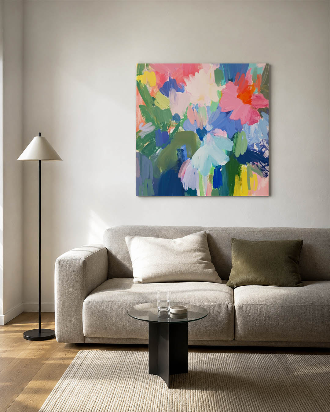 Kleurrijke bloemenvormen Kunstwerk