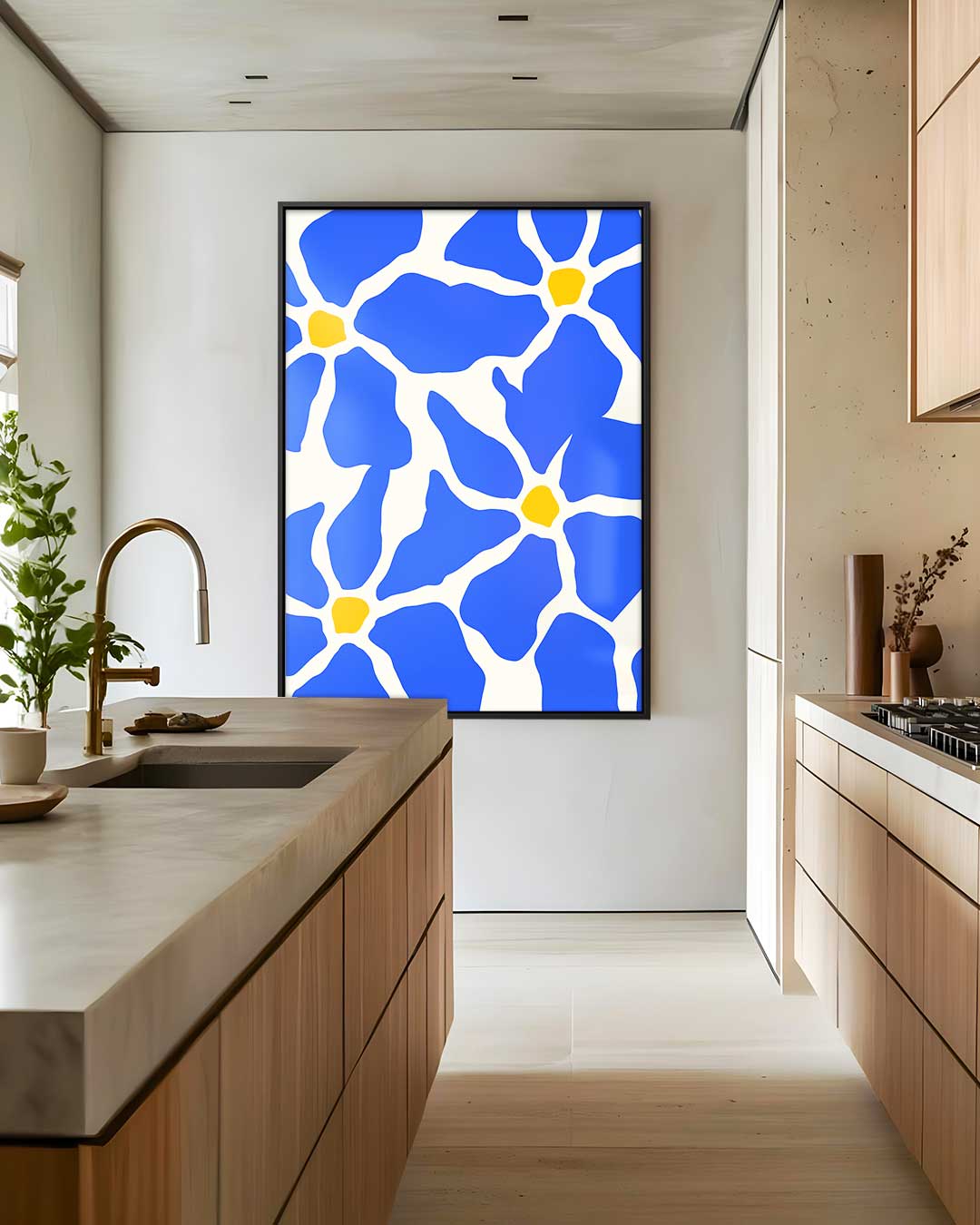 Bloemenpracht in Blauw Kunstwerk-canvas-dibond-plexiglas-wanddecoratie-WallArtistic