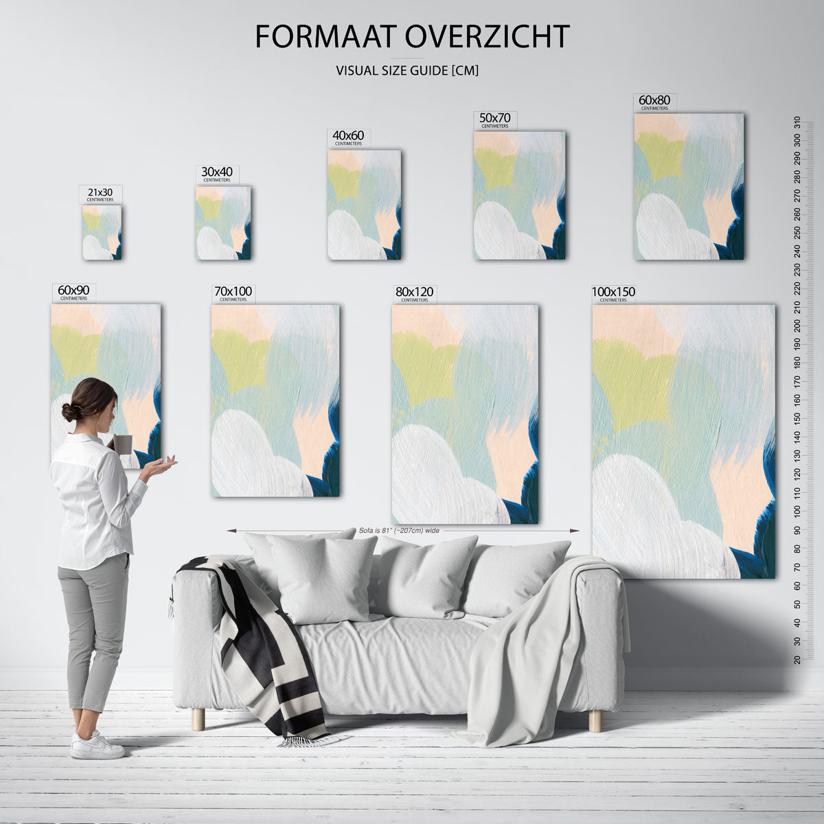 Abstracte penseelstreken Poster