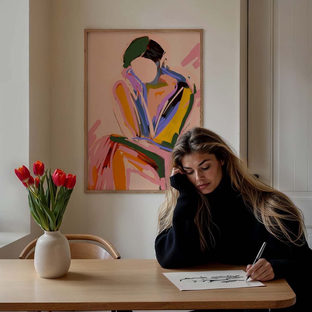 Kleurrijke Abstracte Vrouwelijke Silhouet Poster-WallArtistic