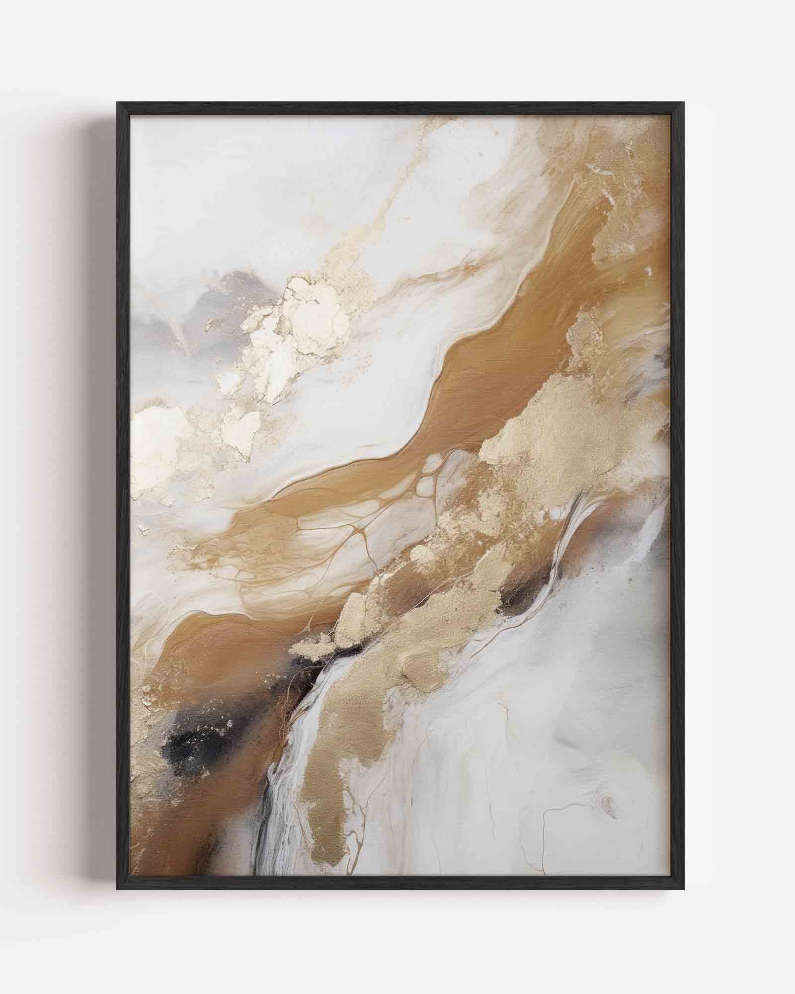 Abstracte beige en gouden Poster