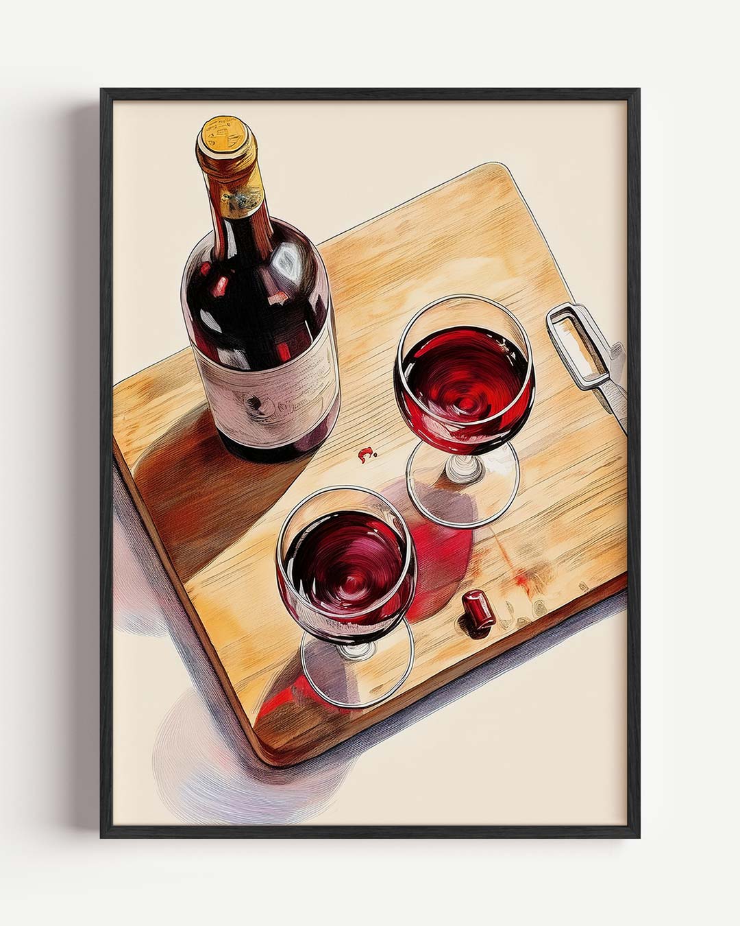 Stijlvolle Wijnavond Poster-WallArtistic