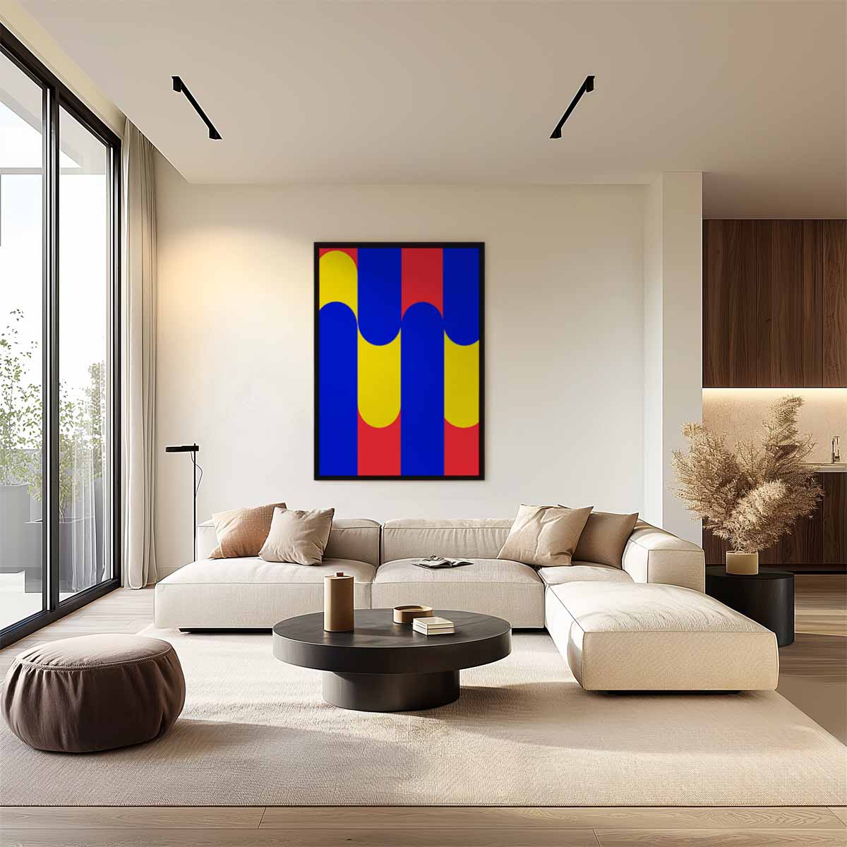 Kleurrijke Golven van Geometrie Kunstwerk-canvas-dibond-plexiglas-wanddecoratie-WallArtistic