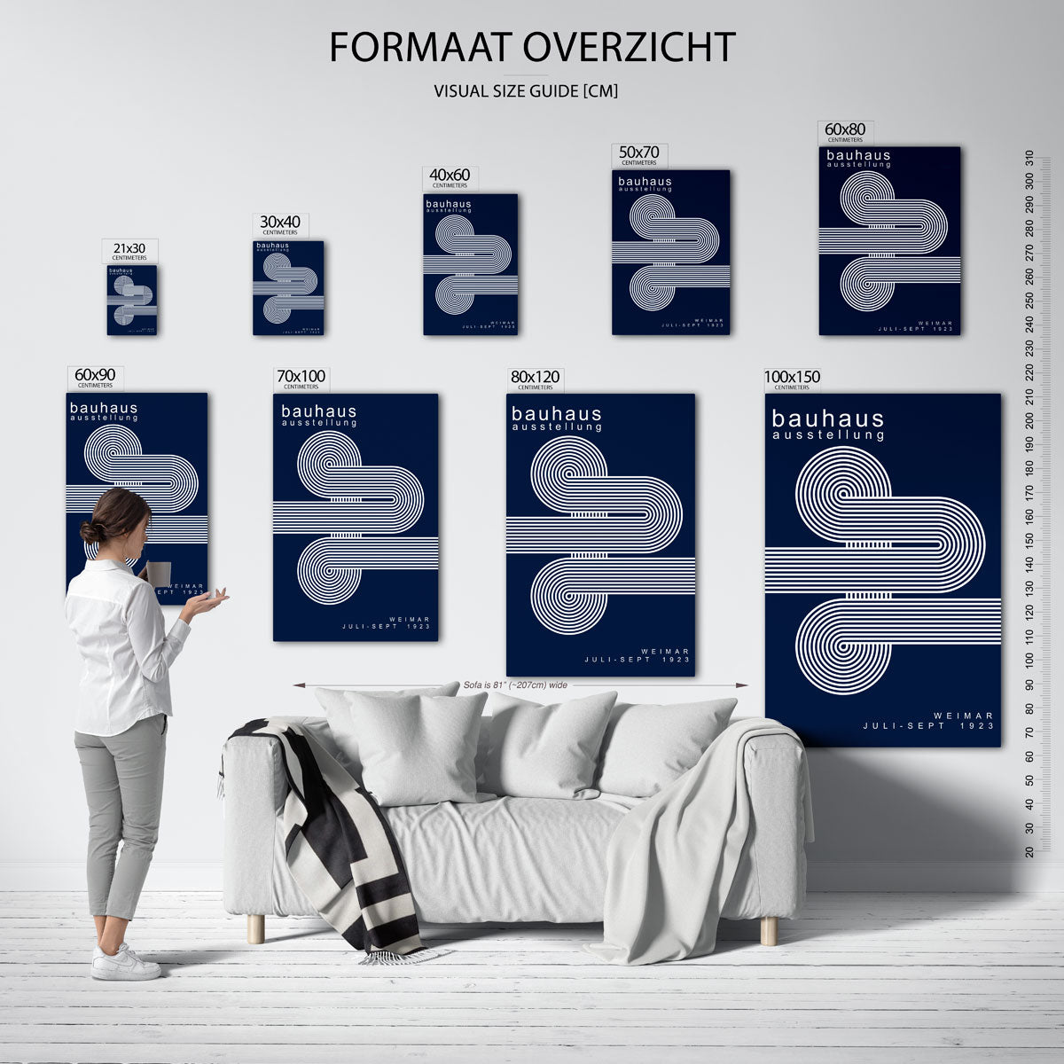 Lijnenspel en cirkel Poster