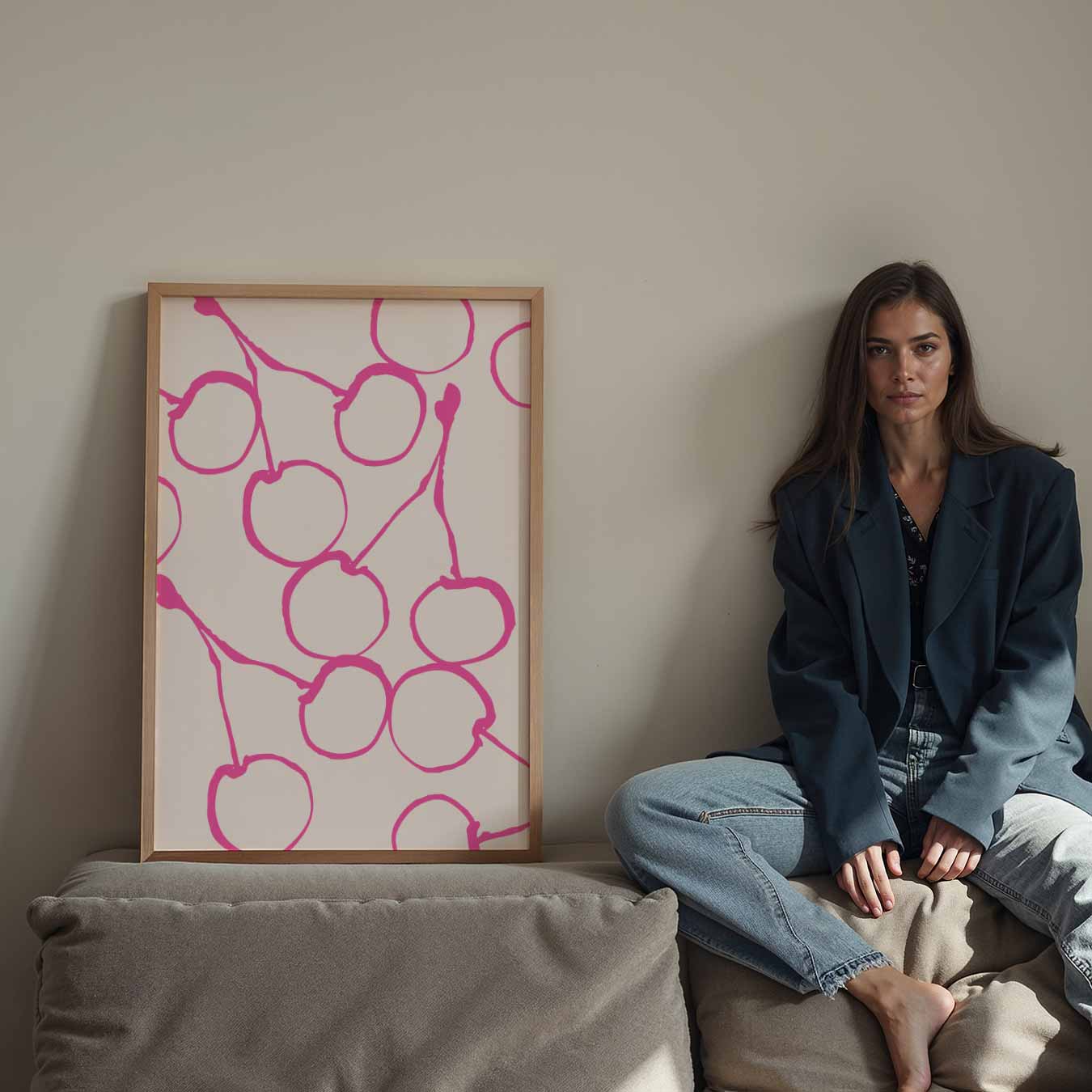 Speelse Kersen Poster-WallArtistic