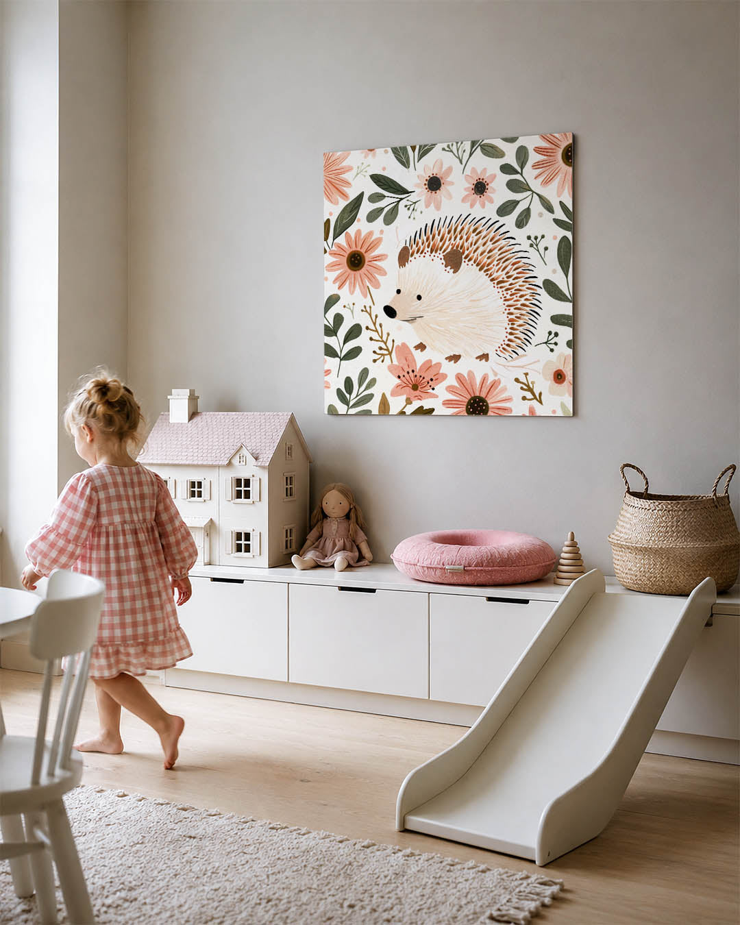 Bloemen en egel Kunstwerk