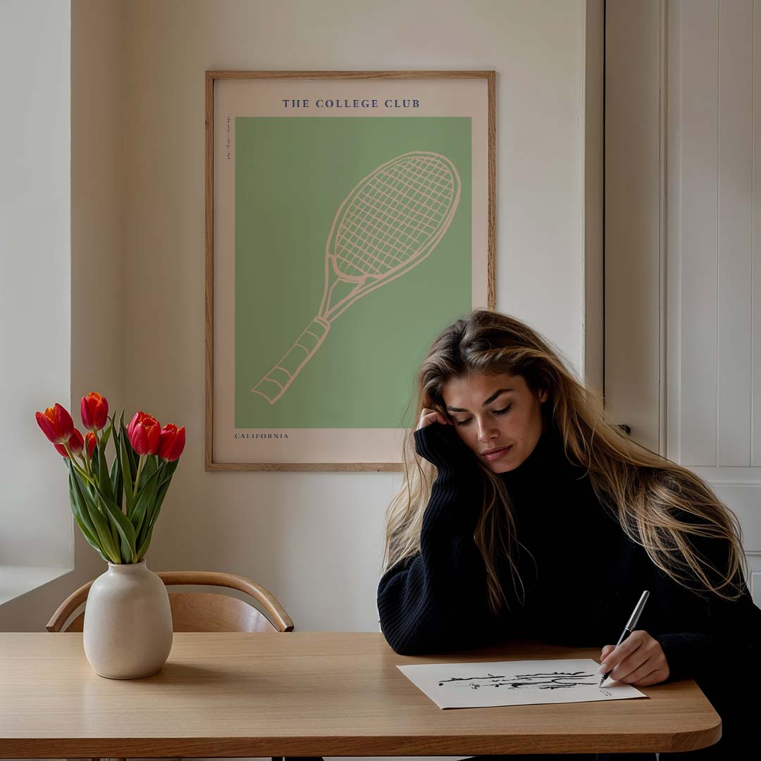 The College Club Tennis Poster-WallArtistic