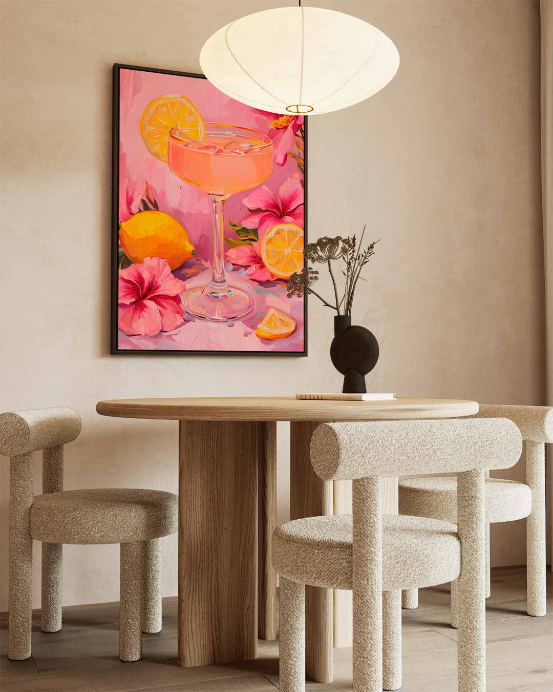 Zomerse Cocktail met Bloemen Kunstwerk-canvas-dibond-plexiglas-wanddecoratie-WallArtistic