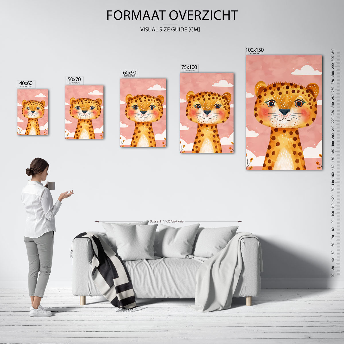 Vrolijke luipaard illustratie Kunstwerk