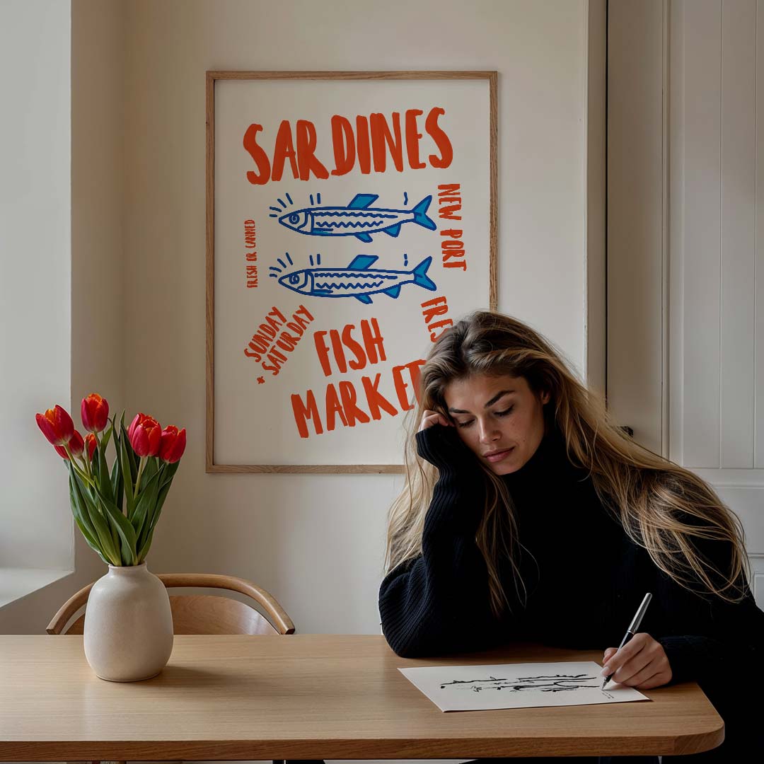 Retro Vismarkt Poster-WallArtistic