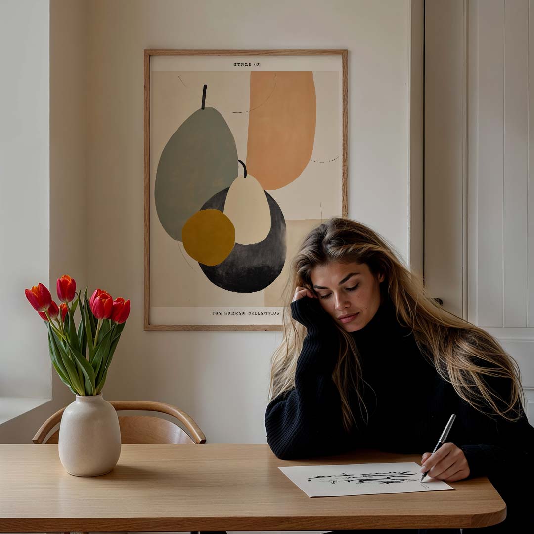 Abstracte Fruitvormen Poster-WallArtistic