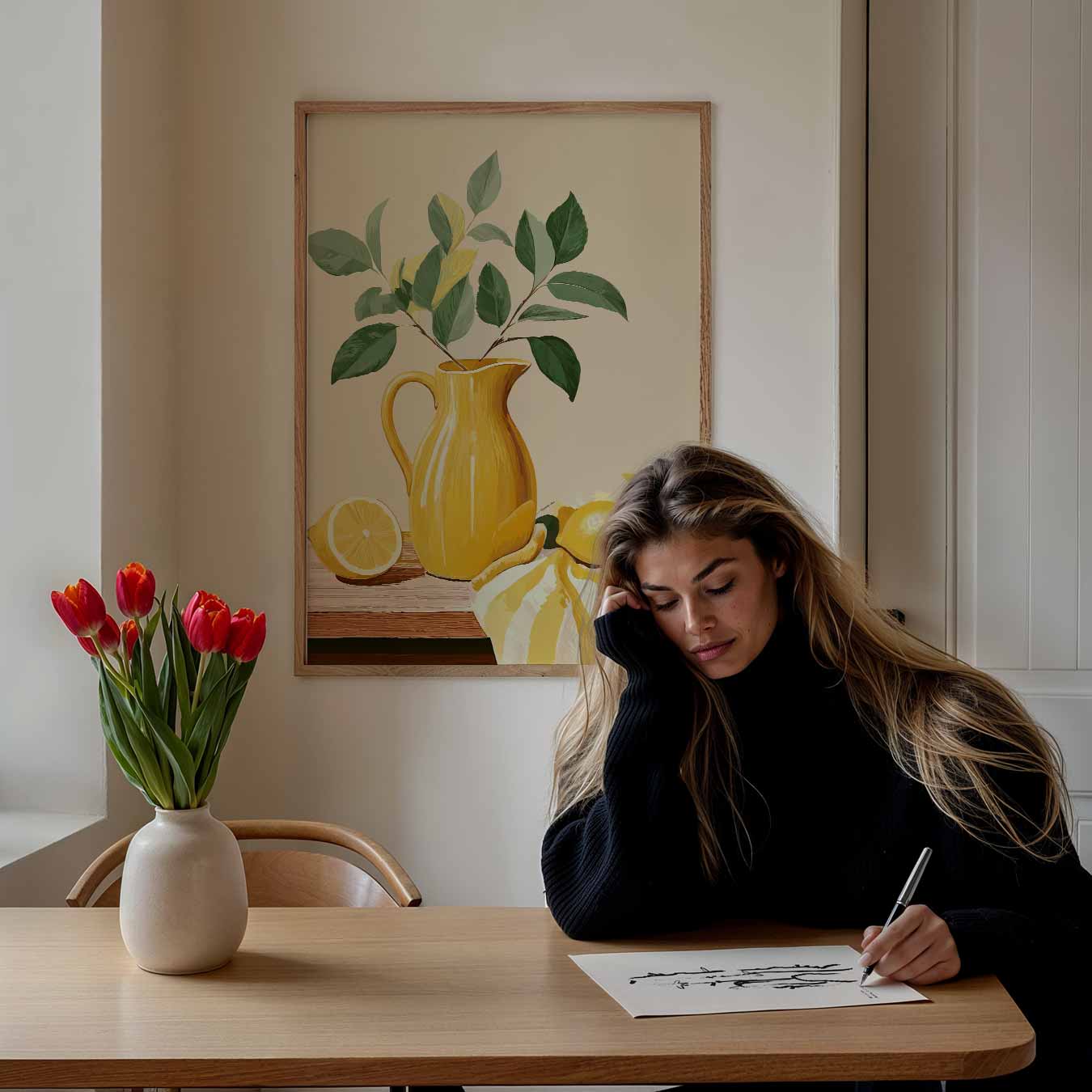 Zomerse Citroen Stilleven Poster-WallArtistic