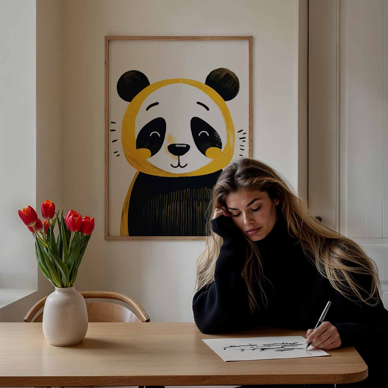 Vrolijke Panda Illustratie Poster