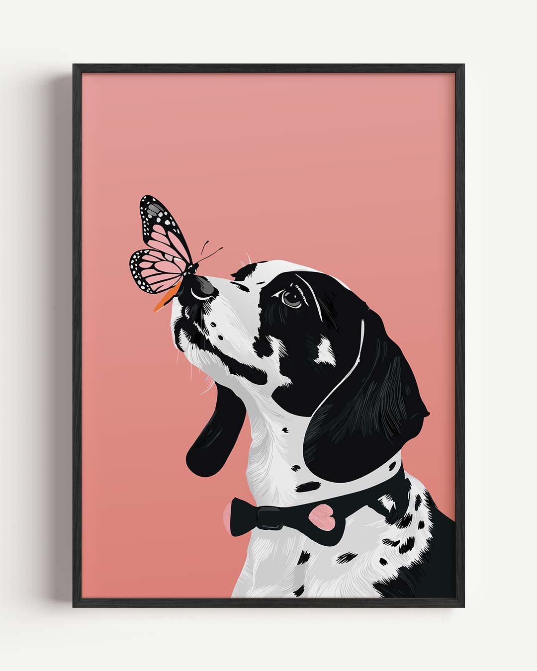 Vrolijke Dalmatiër Met Vlinder Poster-WallArtistic