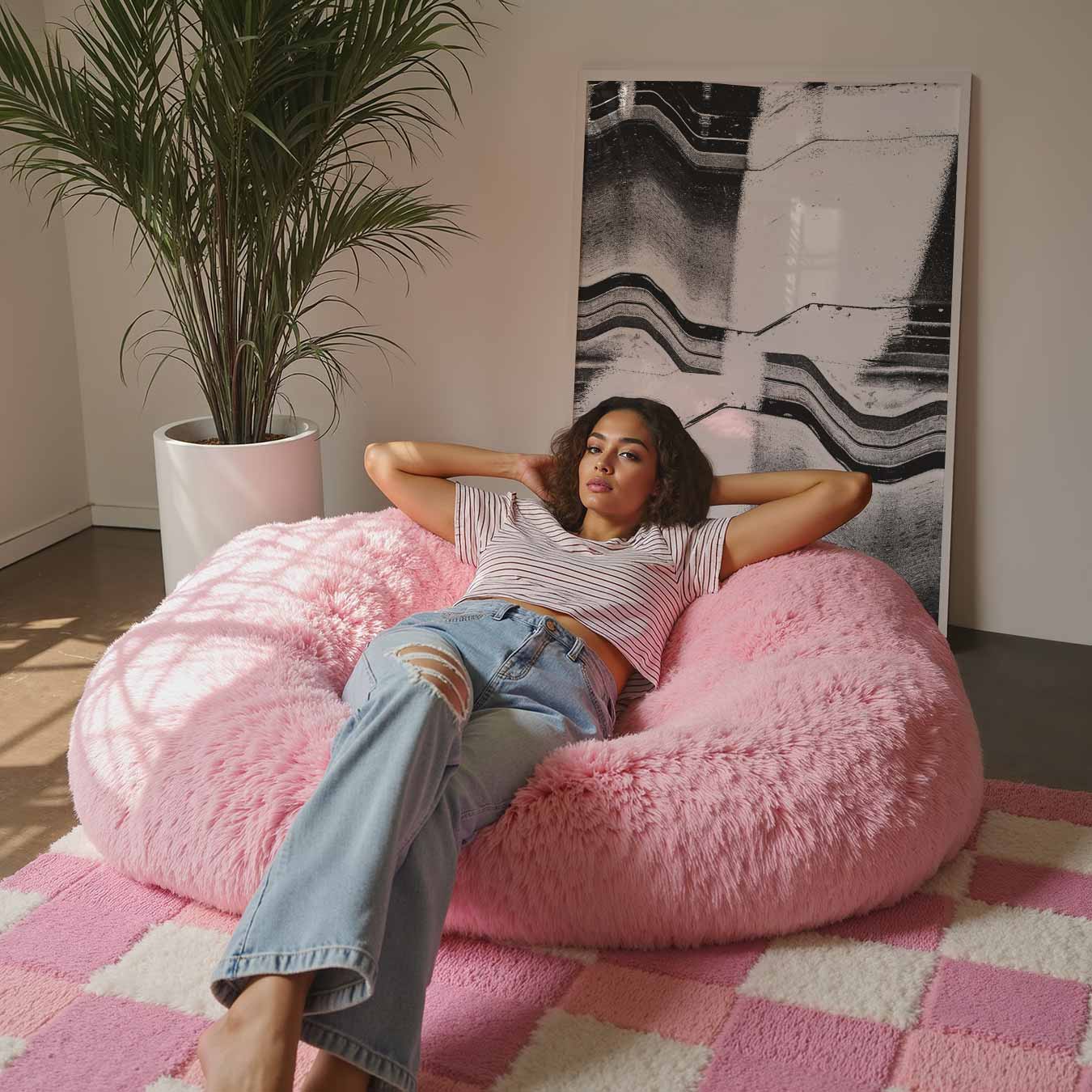 Zwart-Wit Abstract Textuur Poster-WallArtistic