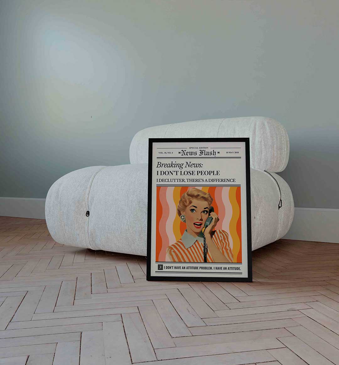 Vrouw met telefoon Poster