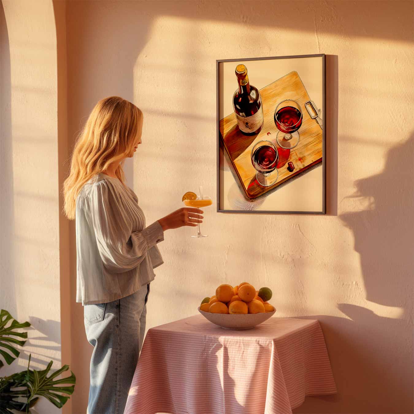 Stijlvolle Wijnavond Poster-WallArtistic