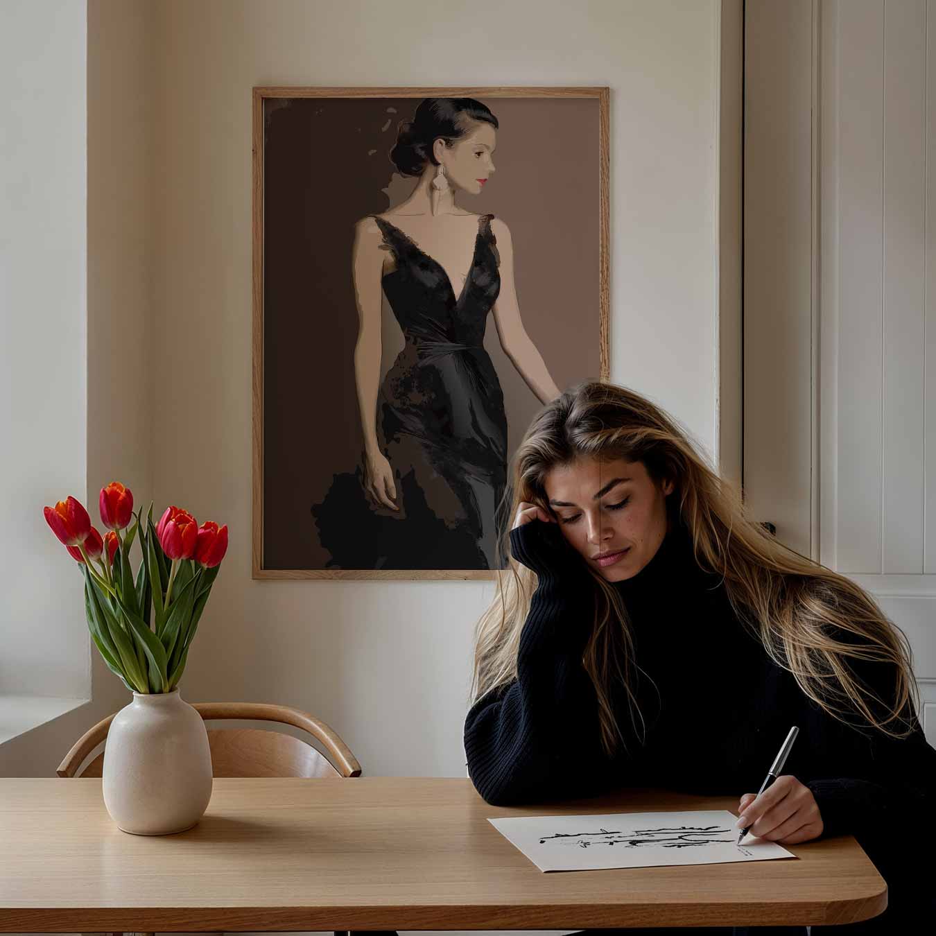 Elegante Avondjurk Poster-WallArtistic