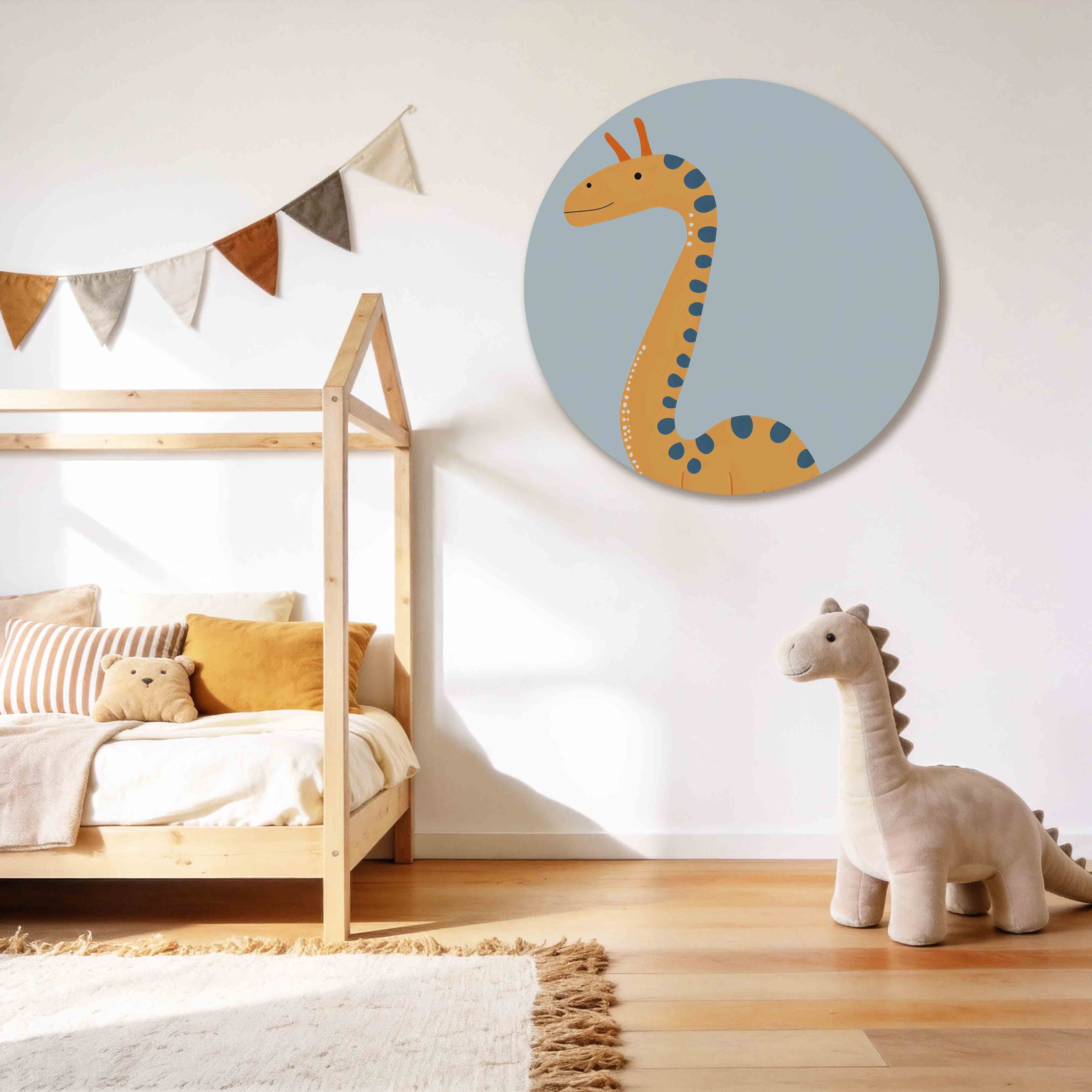 Oranje dinosaurus Muurcirkel