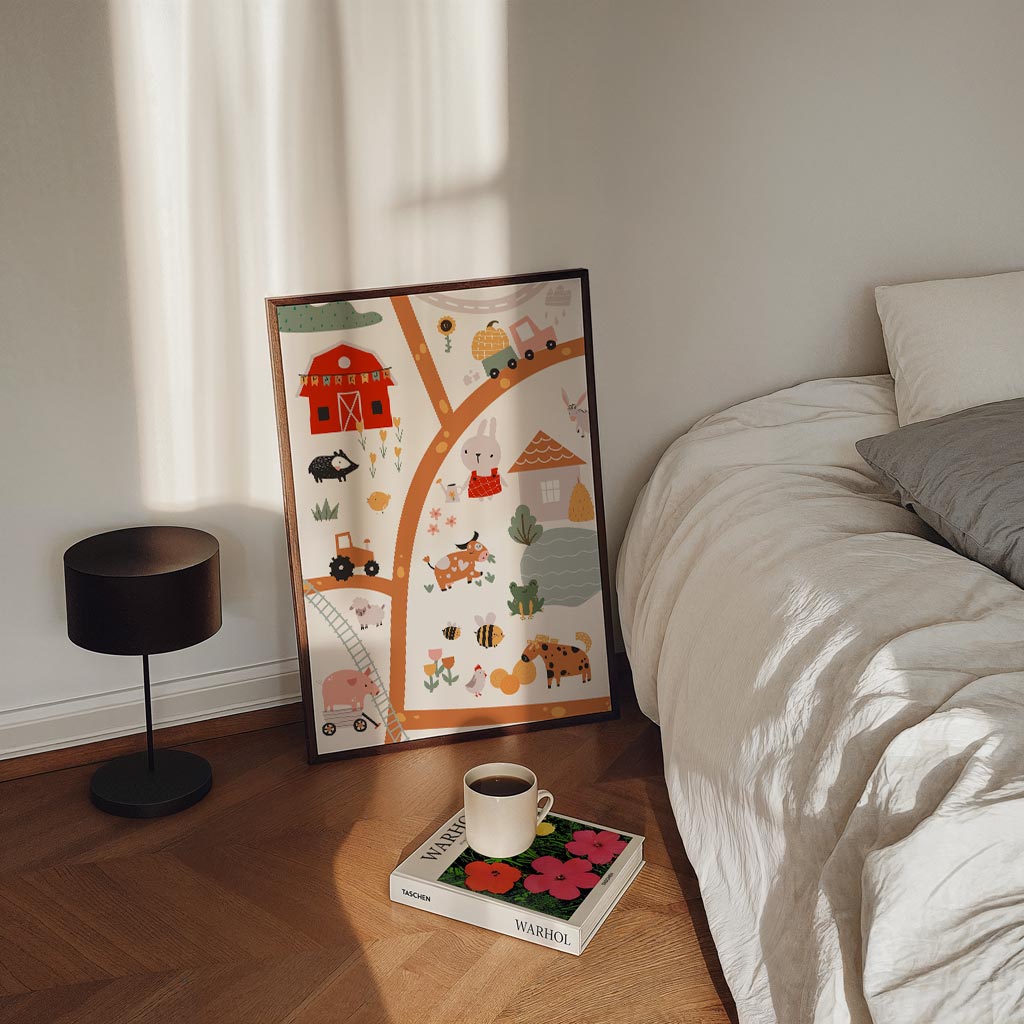 Vrolijke Kinderboerderij Poster-WallArtistic