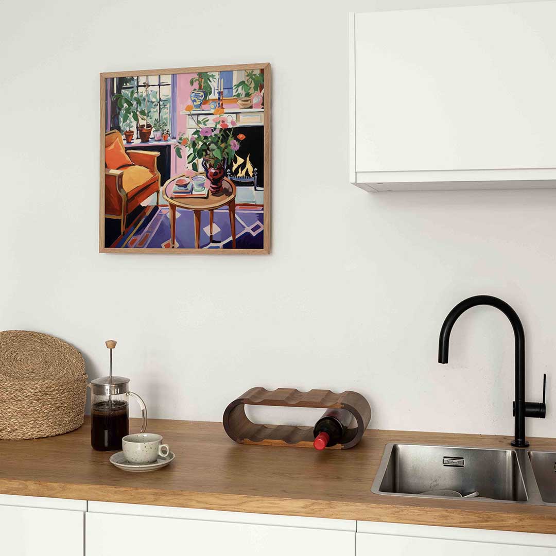 Interieur met bloemen Poster